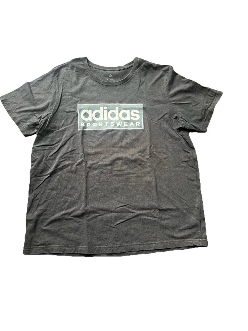 Adidas Sportswear T-Shirt Mens Size 2XL Black Graphic Camo Logo Tee Athleisure